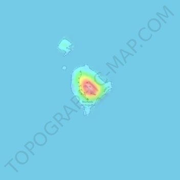 Mapa topográfico Ilha de Martim Vaz, altitude, relevo