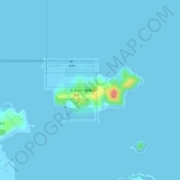 Mapa topográfico 纯洲岛, altitude, relevo