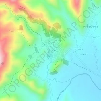 Mapa topográfico Azurduy, altitude, relevo