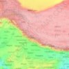 Mapa topográfico Himalaias, altitude, relevo