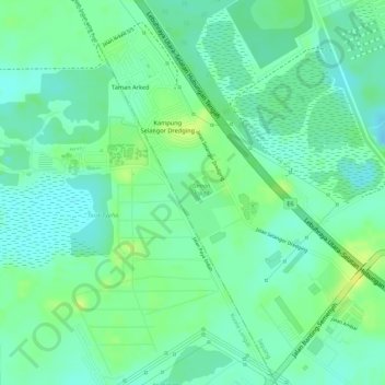 Mapa topográfico Apartment Taman Topaz Woods, altitude, relevo