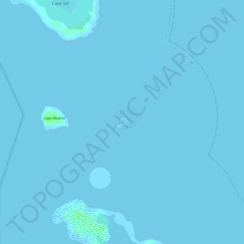 Mapa topográfico Islote Cayo Peraza, Parque Nacional Morrocoy, altitude, relevo