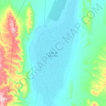 Mapa topográfico Salar de Cauchari, altitude, relevo