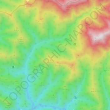 Mapa topográfico Агва, altitude, relevo