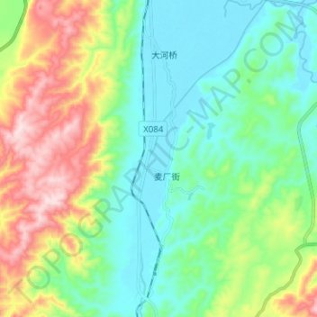 Mapa topográfico 寻甸回族彝族自治县, altitude, relevo
