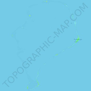 Mapa topográfico Funafuti, altitude, relevo