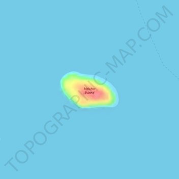 Mapa topográfico Melchor Island, altitude, relevo