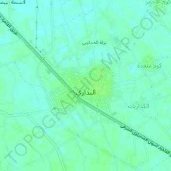 Mapa topográfico Al Badari, altitude, relevo