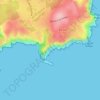 Mapa topográfico Cala d'Ambolo, altitude, relevo