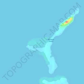 Mapa topográfico Mariquit Island, altitude, relevo