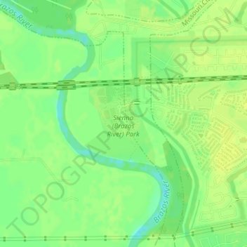Mapa topográfico Sienna (Brazos River) Park, altitude, relevo