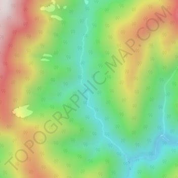 Mapa topográfico Kiwi Stream, altitude, relevo