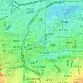 Mapa topográfico 制锦市街道, altitude, relevo