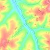 Mapa topográfico Ribeirão Santa Rita, altitude, relevo