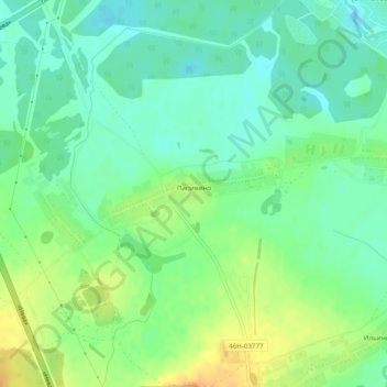 Mapa topográfico Папивино, altitude, relevo