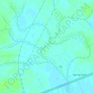 Mapa topográfico Spring Gully, altitude, relevo