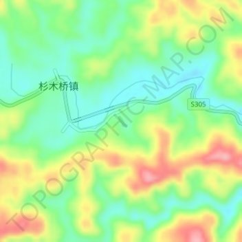 Mapa topográfico 马史峪水库, altitude, relevo
