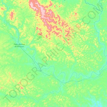 Mapa topográfico Rio Amapari, altitude, relevo