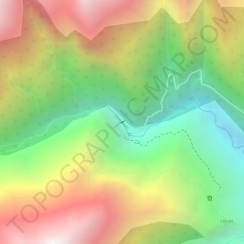 Mapa topográfico Represa de Cacapi, altitude, relevo