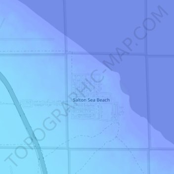 Mapa topográfico Salton Sea Beach, altitude, relevo
