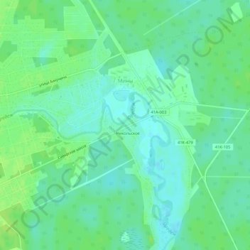 Mapa topográfico Мины, altitude, relevo