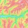 Mapa topográfico Rhonetal, altitude, relevo