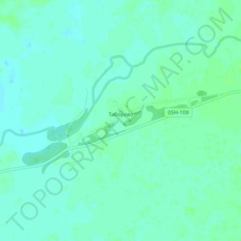 Mapa topográfico Таборово, altitude, relevo