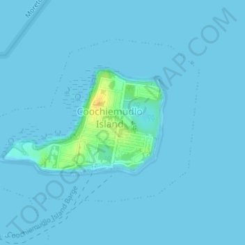 Mapa topográfico Coochiemudlo Island, altitude, relevo