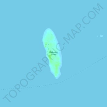 Mapa topográfico Balbagon Island, altitude, relevo