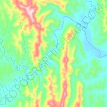 Mapa topográfico Rio Parapeti, altitude, relevo