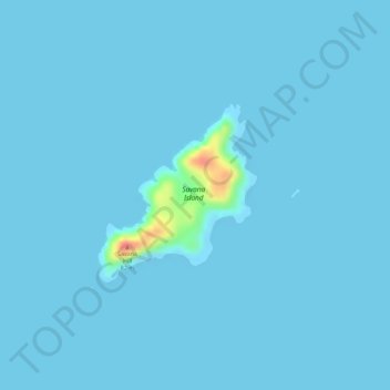 Mapa topográfico Savana Island, altitude, relevo