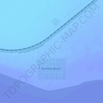 Mapa topográfico Bombay Beach, altitude, relevo