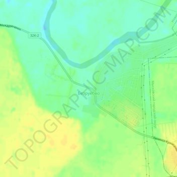 Mapa topográfico Безруково, altitude, relevo