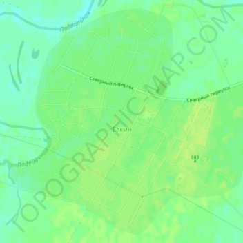 Mapa topográfico Ёлкин, altitude, relevo
