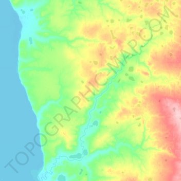 Mapa topográfico Таналау, altitude, relevo