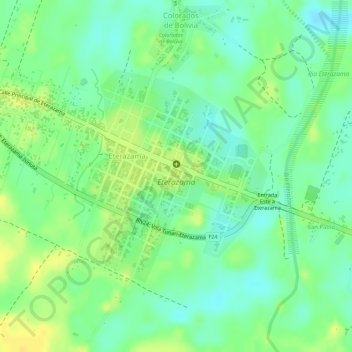 Mapa topográfico Eterazama, altitude, relevo