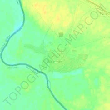 Mapa topográfico Затонное, altitude, relevo