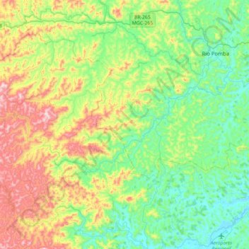 Mapa topográfico Rio Formoso, altitude, relevo