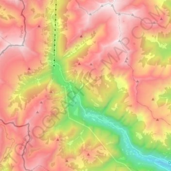 Mapa topográfico Val di Daone, altitude, relevo