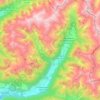 Mapa topográfico Valle di Casies, altitude, relevo