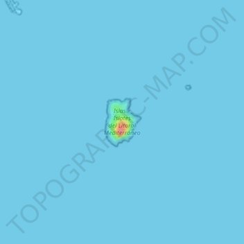 Mapa topográfico Isla Grosa, altitude, relevo