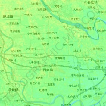 Mapa topográfico 沙尹沟, altitude, relevo