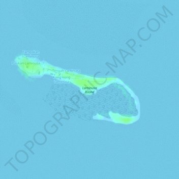 Mapa topográfico Laminusa Island, altitude, relevo