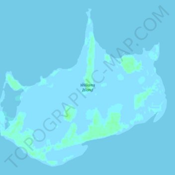 Mapa topográfico Williams Island, altitude, relevo