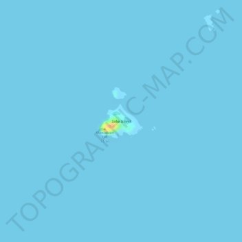 Mapa topográfico Saba Island, altitude, relevo