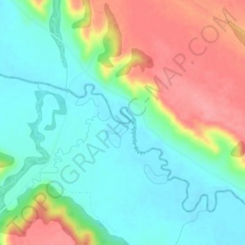 Mapa topográfico Qu'Appelle River, altitude, relevo