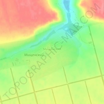 Mapa topográfico Мищенский, altitude, relevo