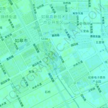 Mapa topográfico 红杉林, altitude, relevo