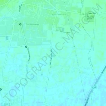 Mapa topográfico Madhuvan Green Party Plot ,Nikol, altitude, relevo