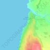 Mapa topográfico Praia do Almograve Sul, altitude, relevo